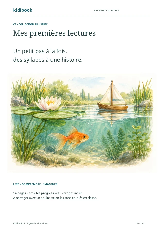 Couverture du livret gratuit : Mes premières lectures, CP