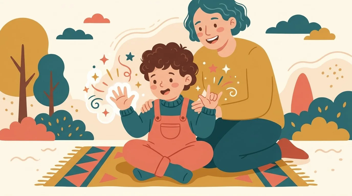Un enfant découvre l'astuce de la table de 9 sur ses doigts