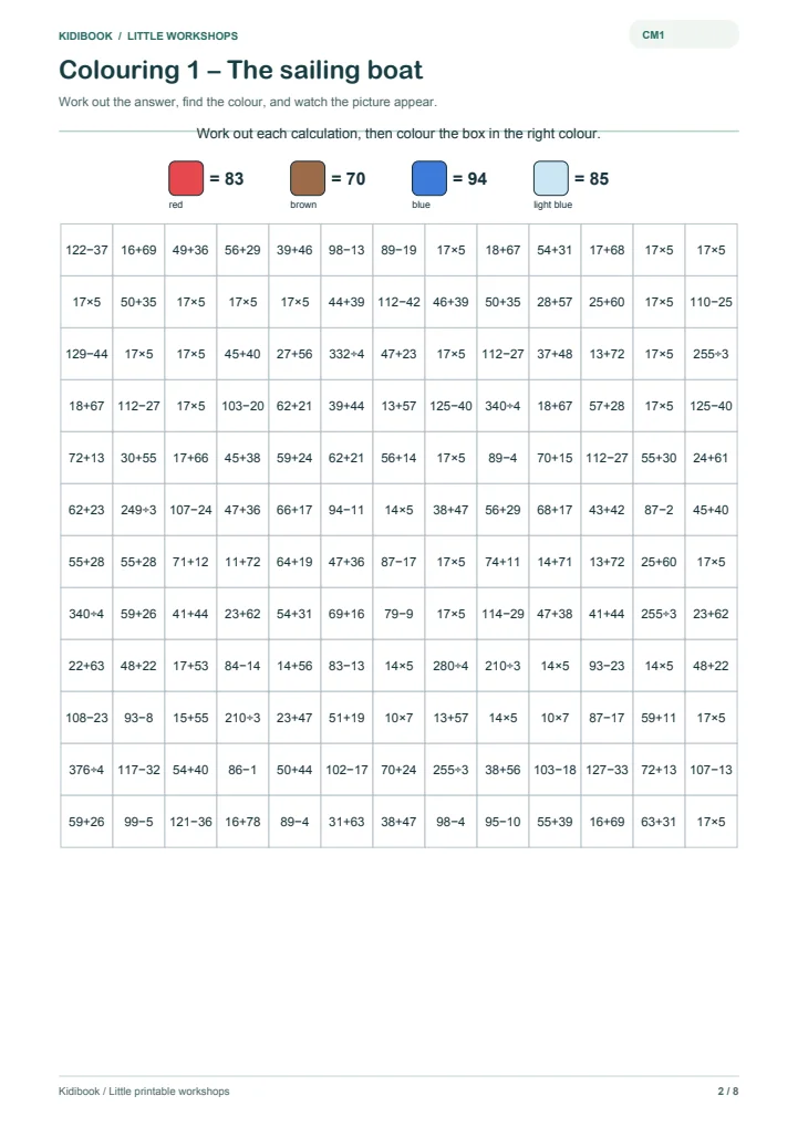Magic colouring CM1 to print — preview
