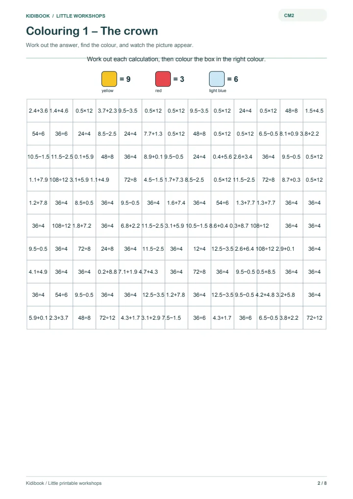 Magic colouring CM2 to print — preview