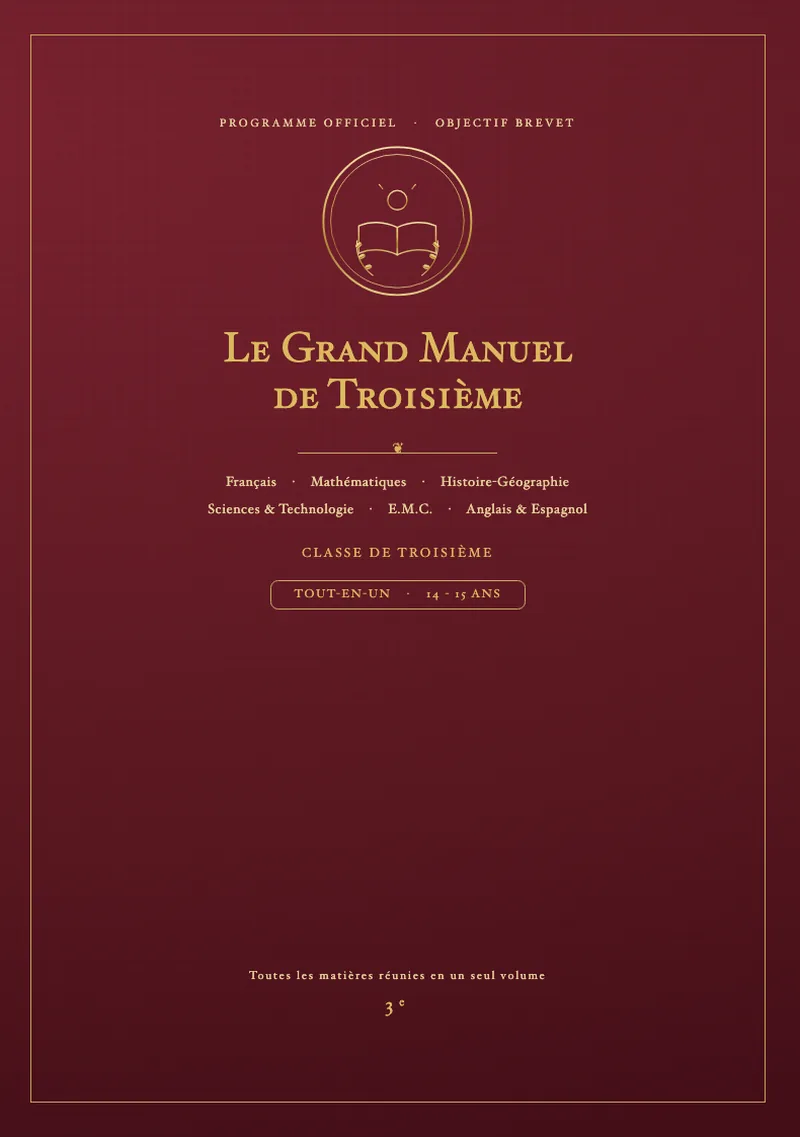 Couverture du Grand Manuel de Troisième — tout-en-un 3e Kidibook, préparation du Brevet