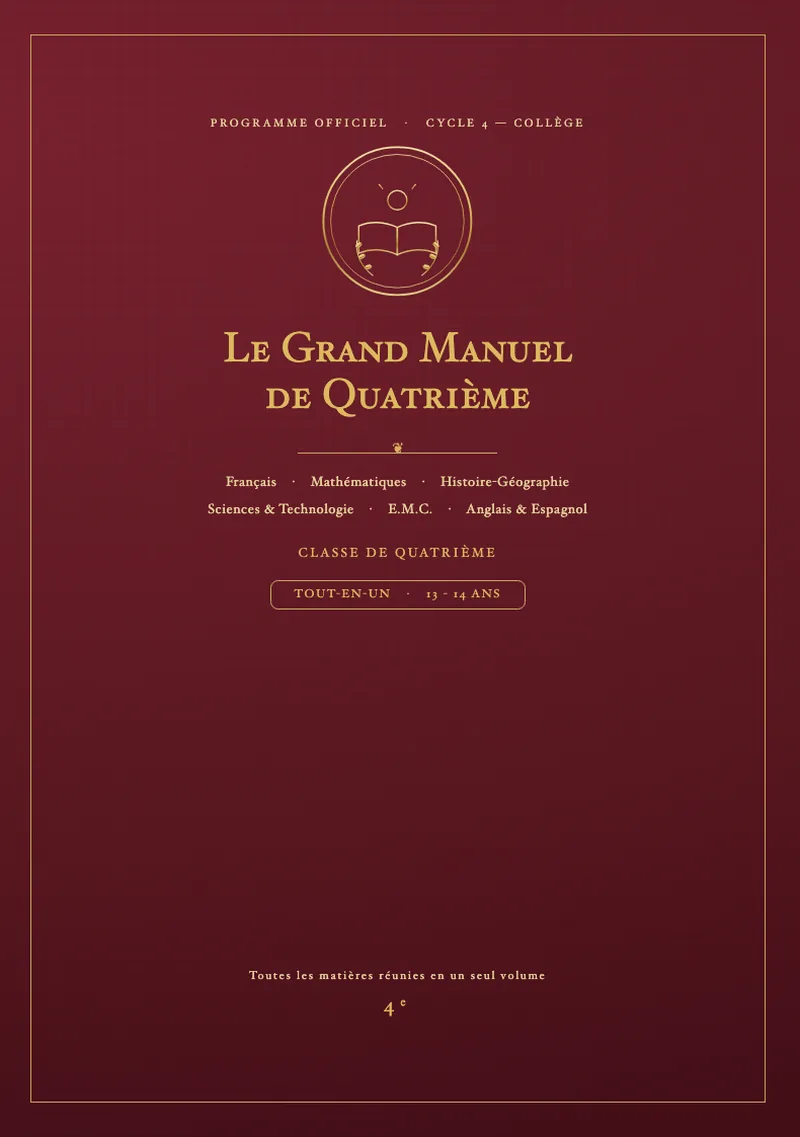 Couverture du Grand Manuel de Quatrième — tout-en-un 4e Kidibook