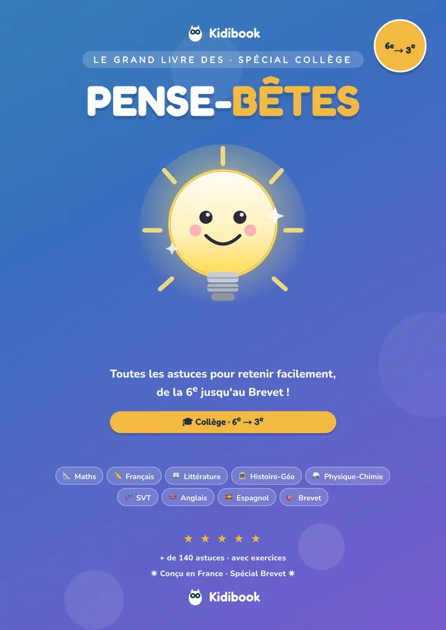 Couverture du Grand Livre des Pense-Bêtes, édition Spécial Collège 6e-3e