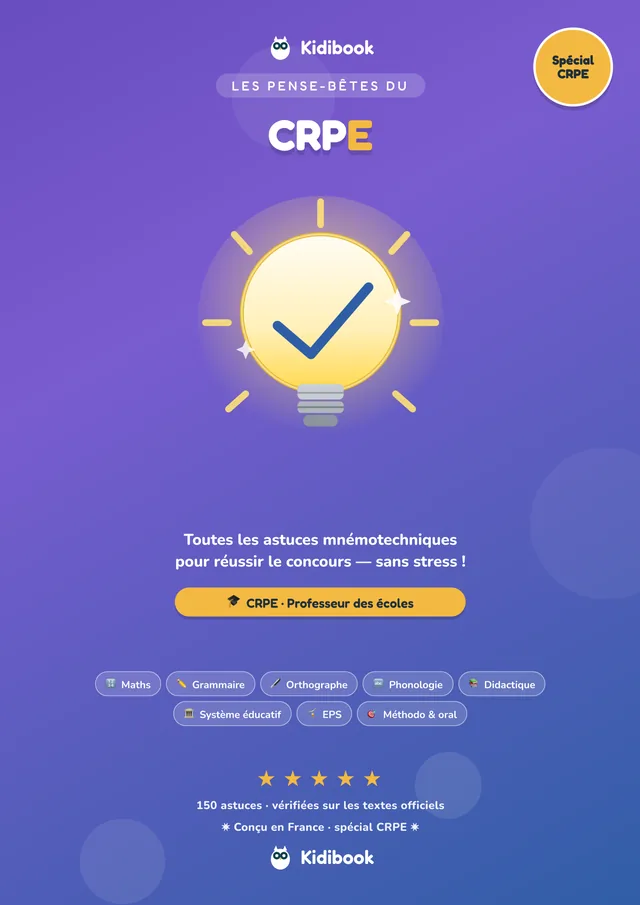 Couverture des Pense-Bêtes du CRPE, concours de professeur des écoles